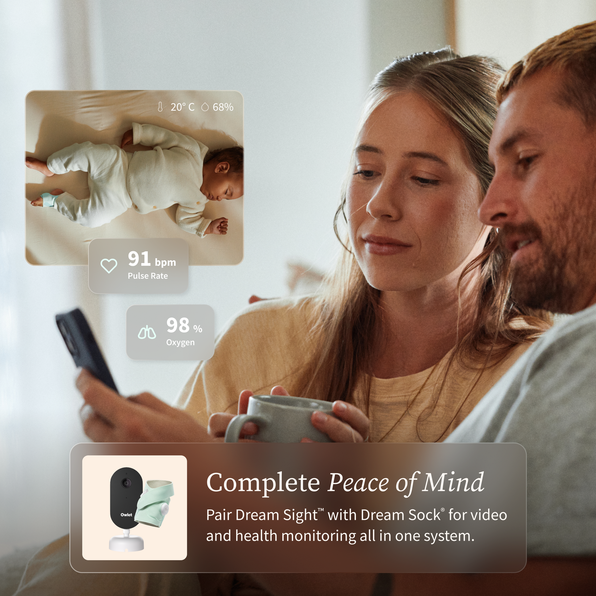 Owlet Dream Sight™ baby monitor in nursery setting