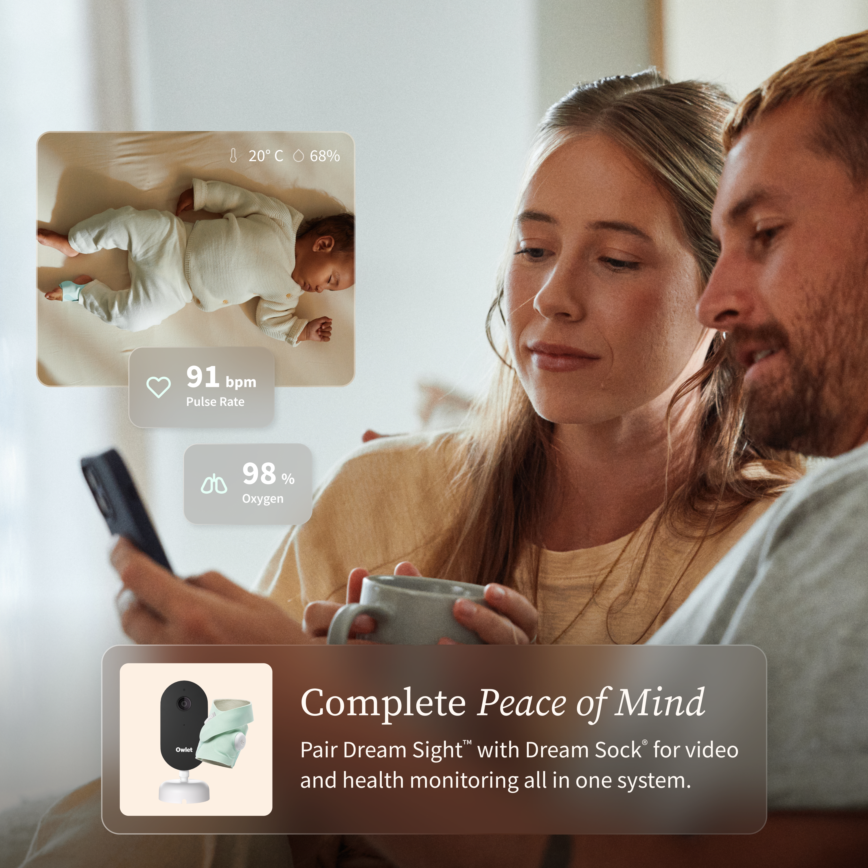 Owlet Dream Sight™ baby monitor in nursery setting