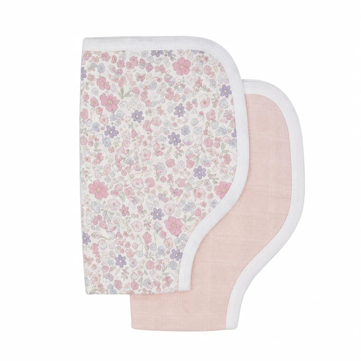 Blossom organic burp cloths folded