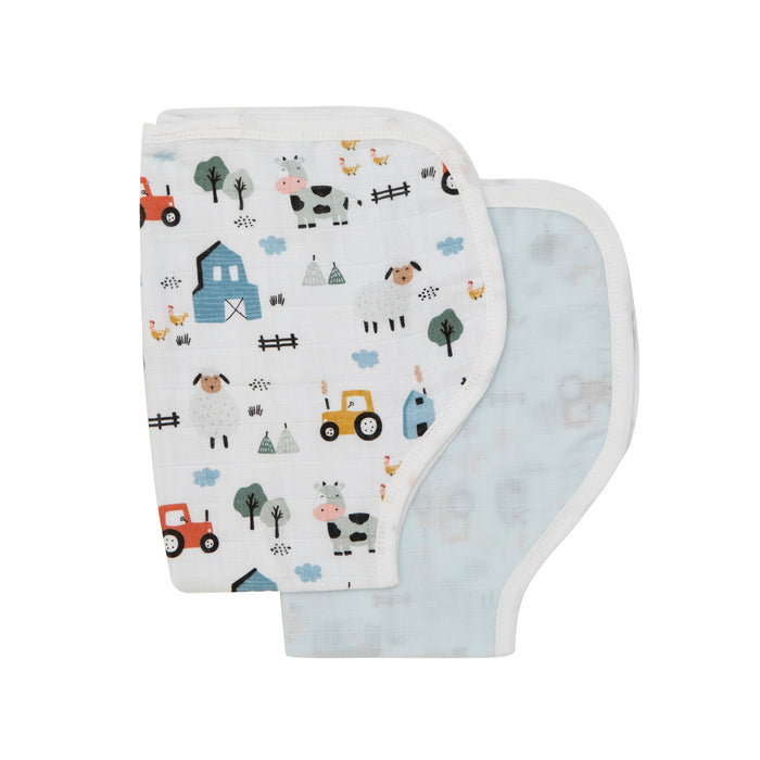 All4ELLA Organic Burp Cloth 2pk - Barnyard