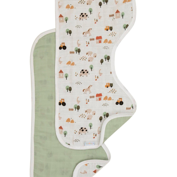 All4ELLA Organic Burp Cloth 2pk - Country Farm