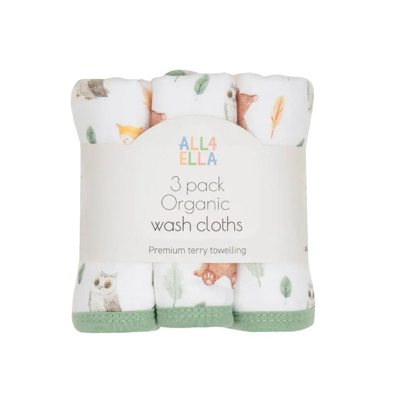 Organic wash cloths 3pk - Forest Friends