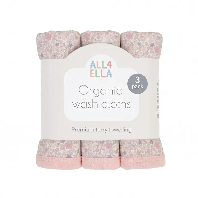 Blossom organic baby washers folded
