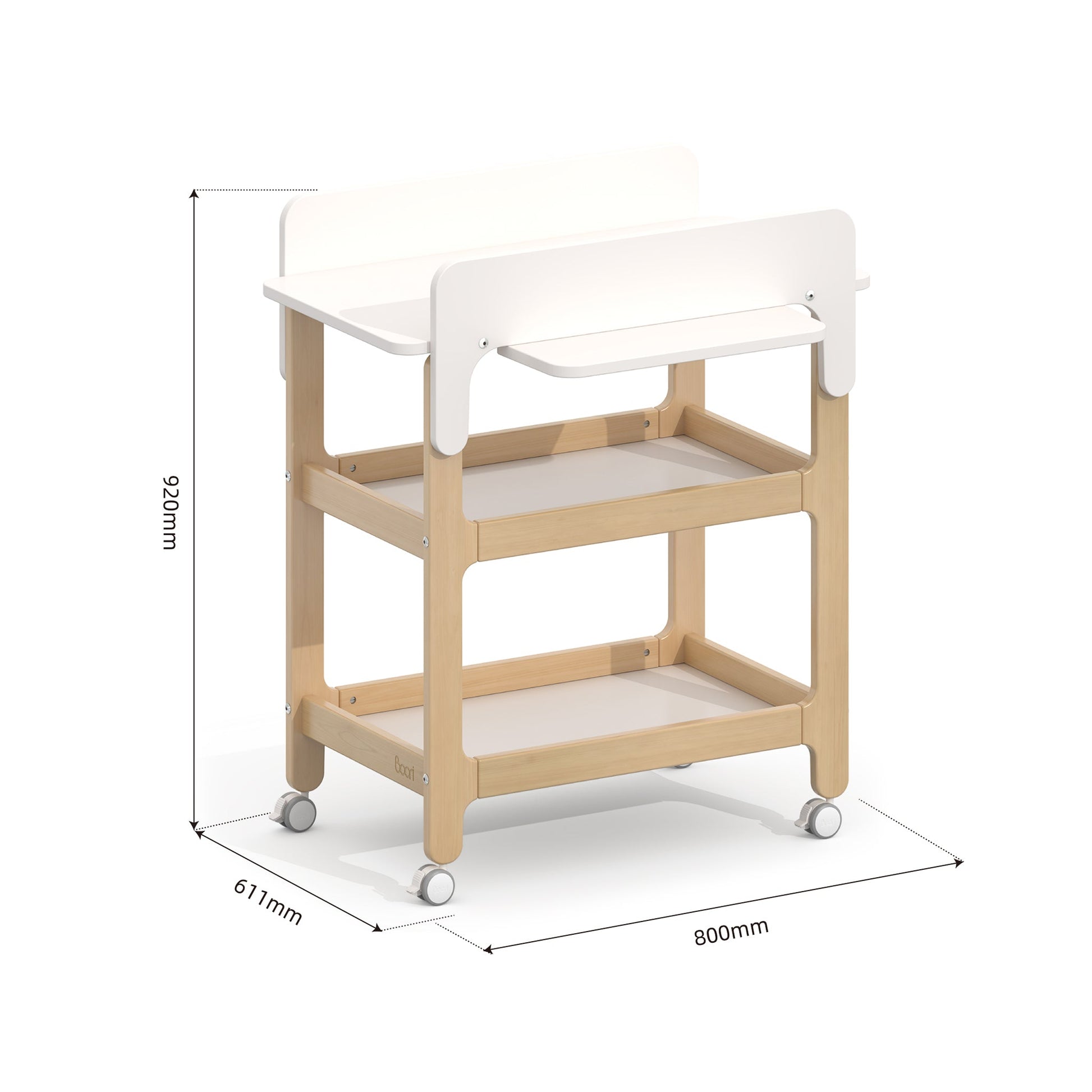 Boori Alva Ergonomic Changer – angled view showing Scandinavian design