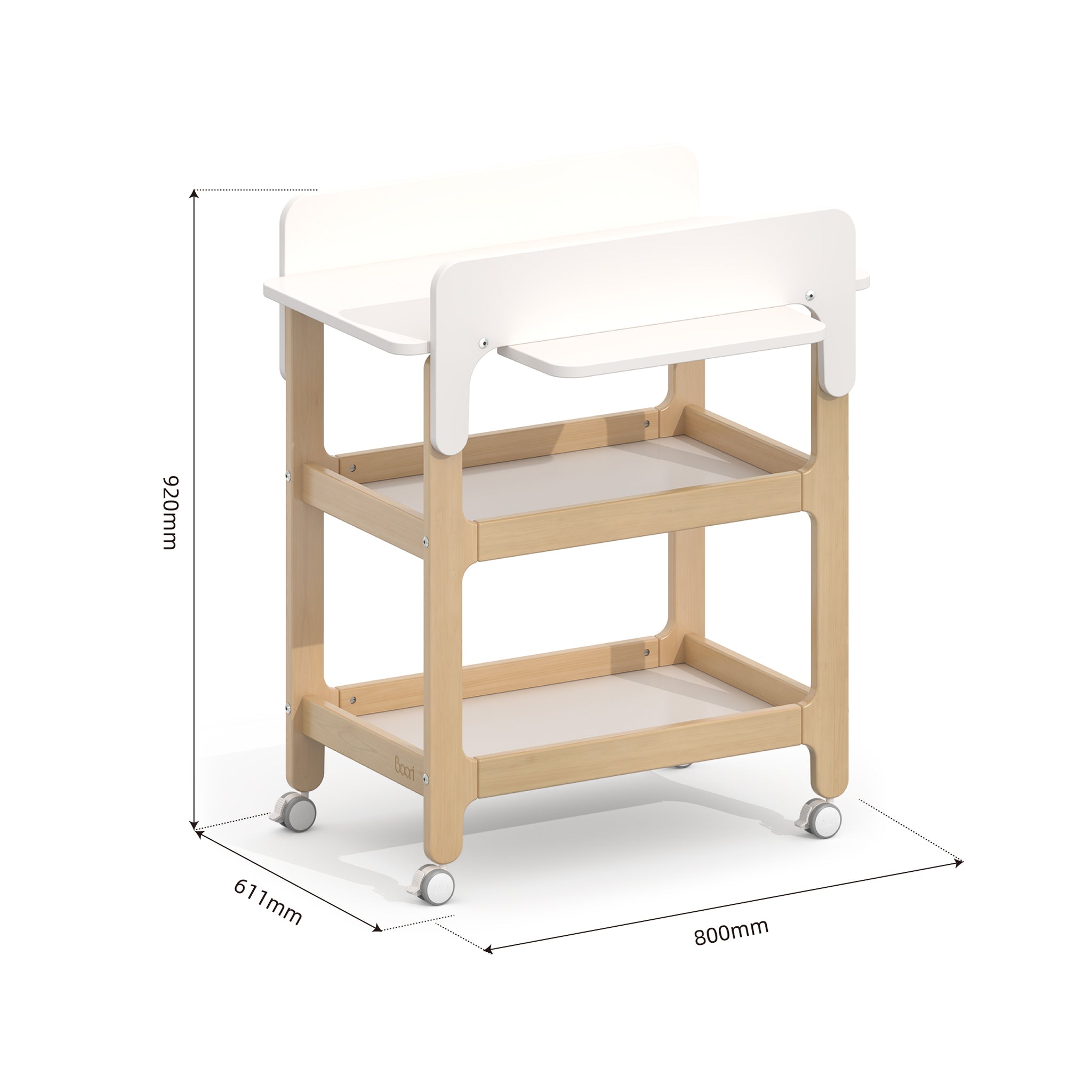 Boori Alva Ergonomic Changer – angled view showing Scandinavian design