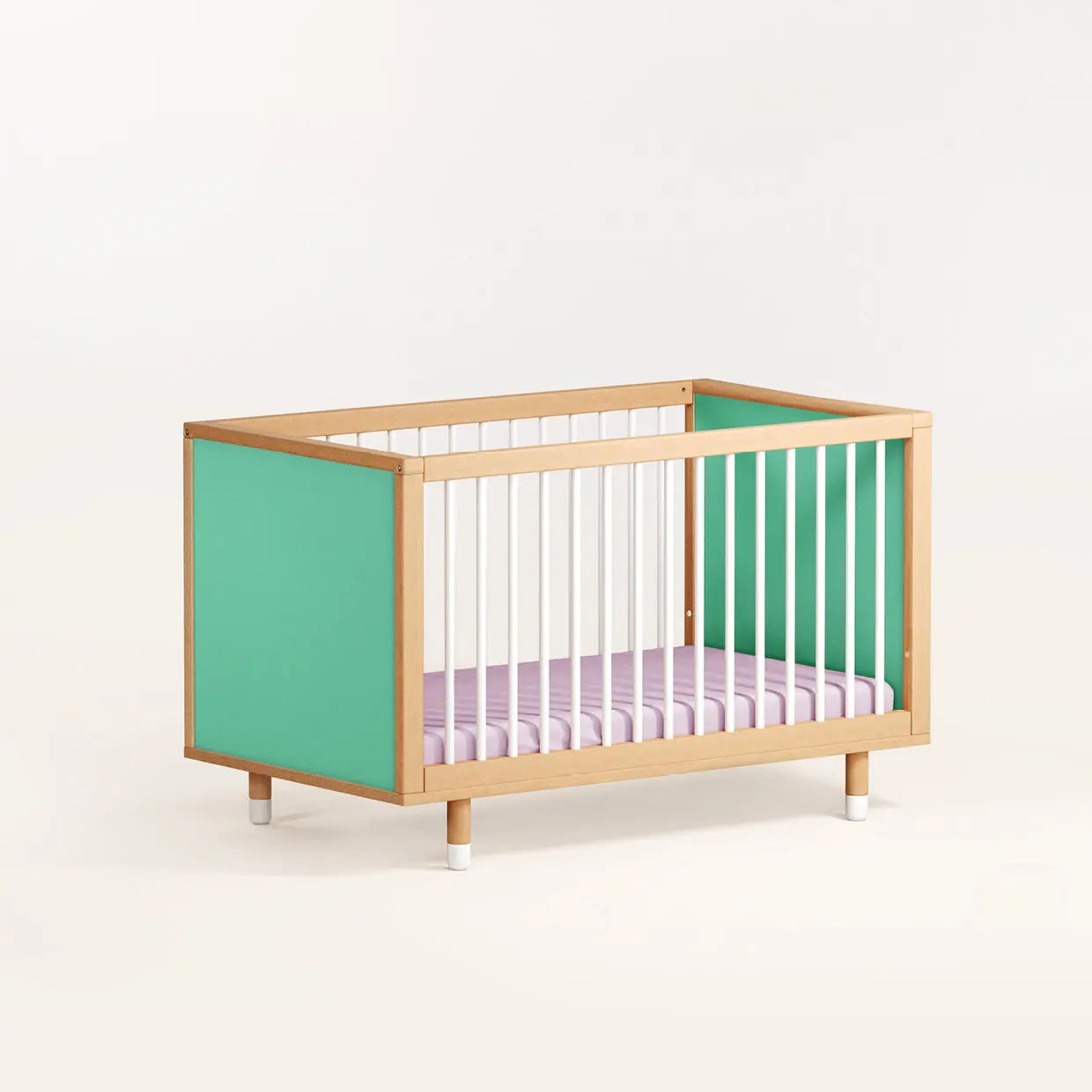 Bold Baby Cot - Lilac and Teal