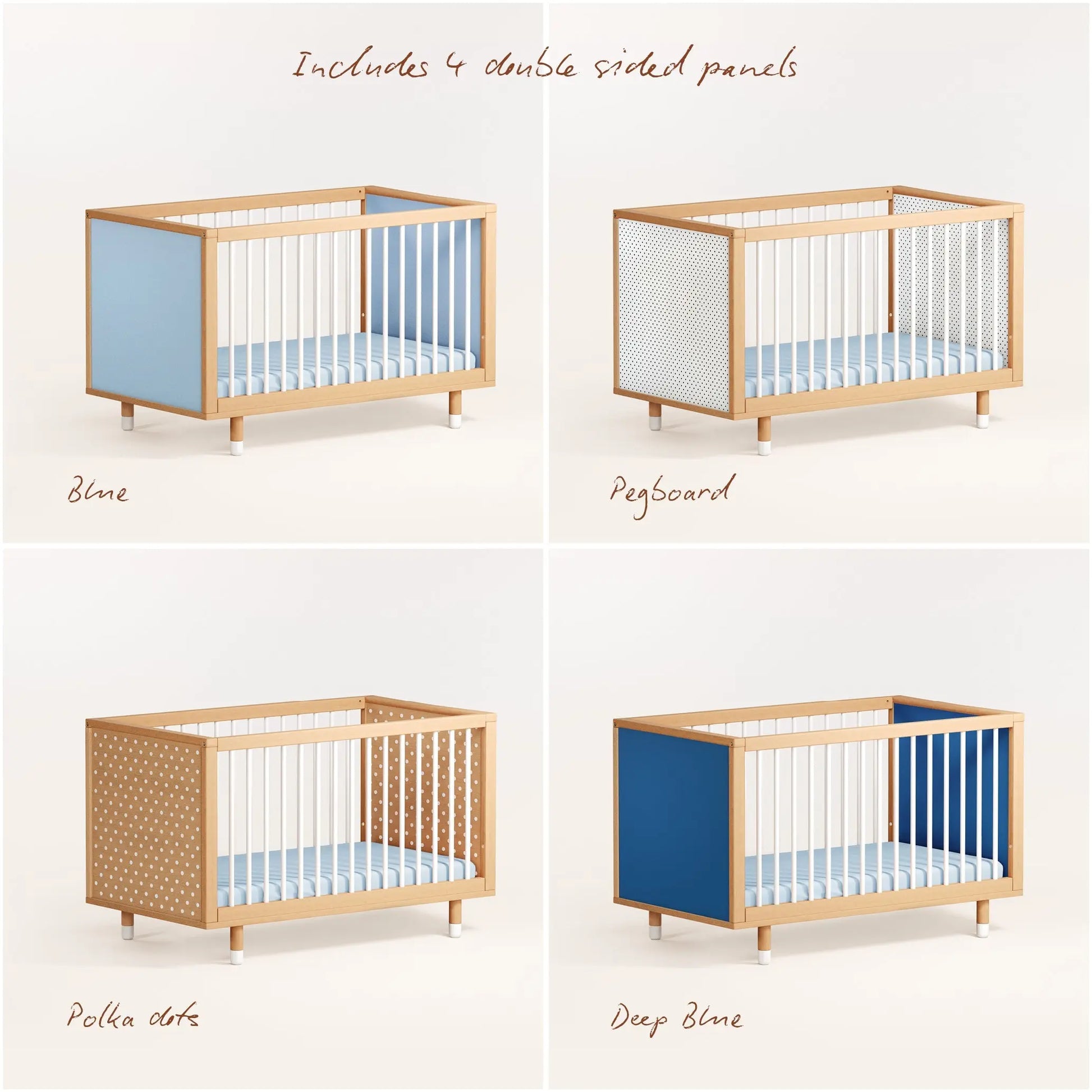 Bold Baby Cot - Blue and Deep Blue