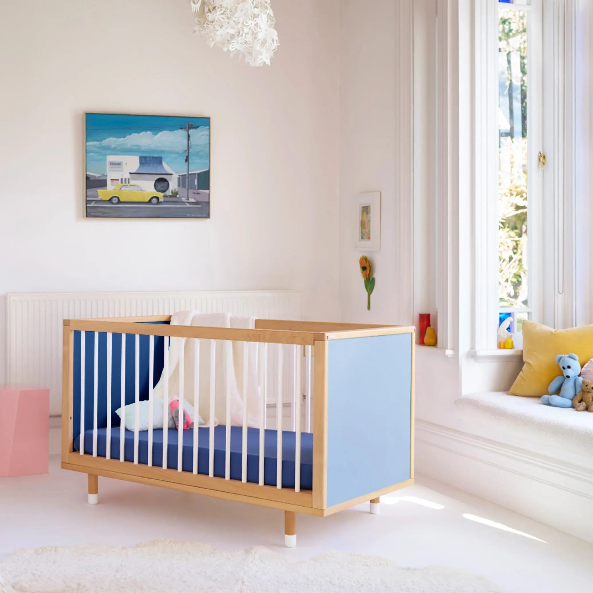 Bold Baby Cot - Blue and Deep Blue