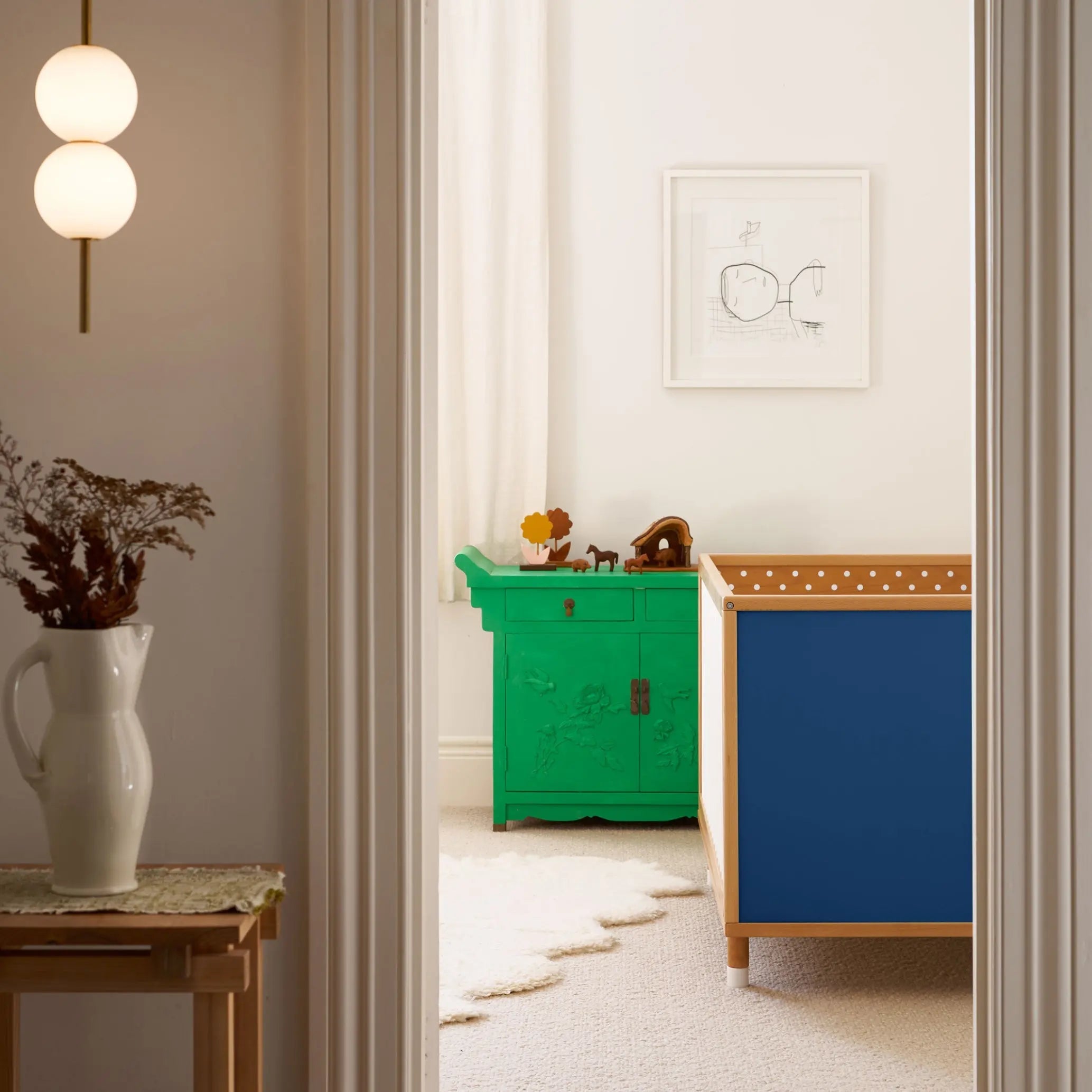 Bold Baby Cot - Blue and Deep Blue