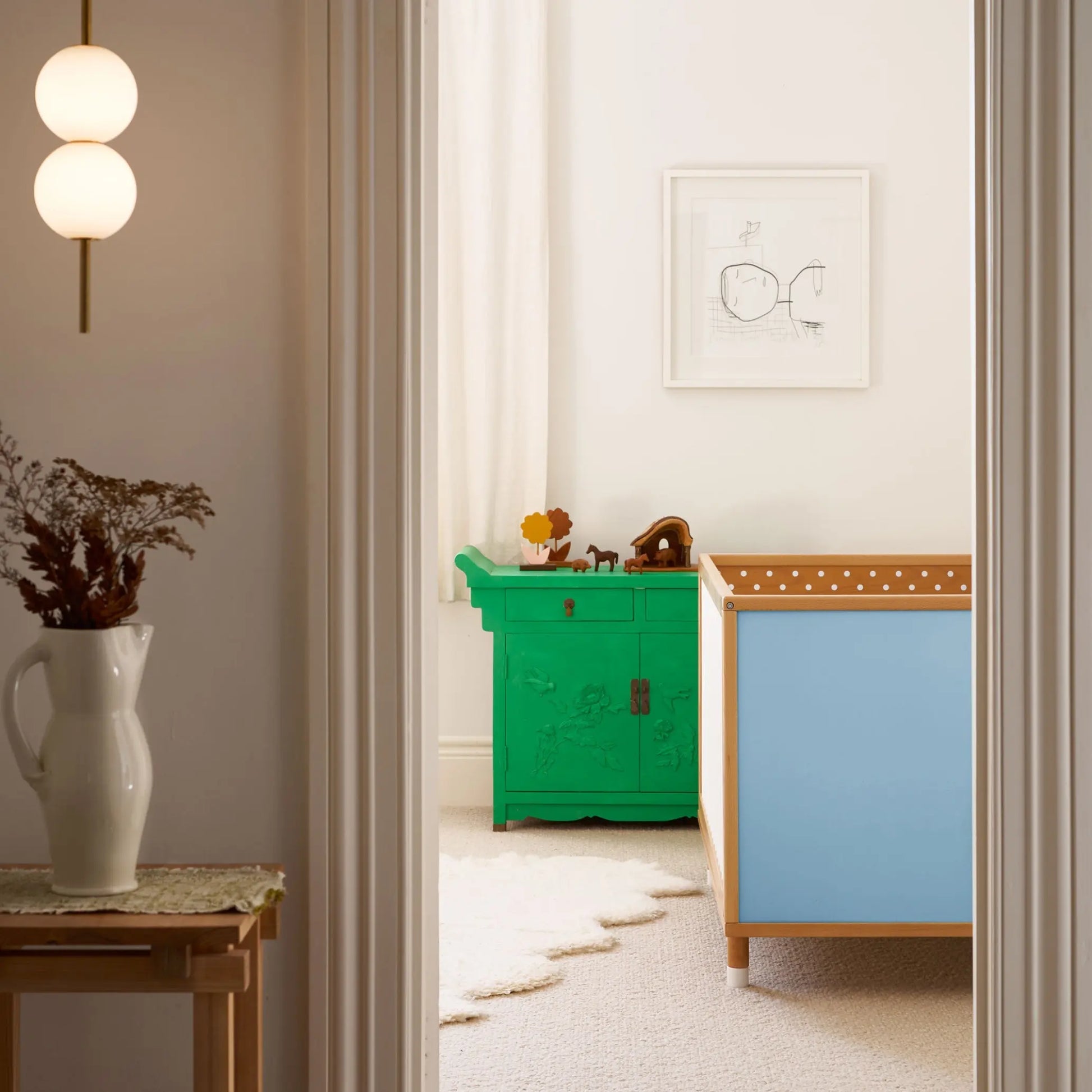 Bold Baby Cot - Blue and Deep Blue