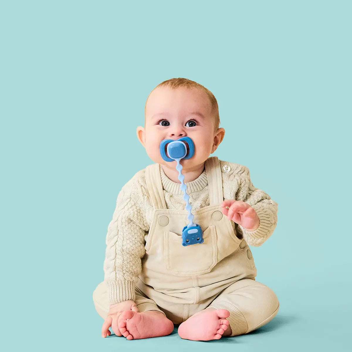 Soother Clip - sage + ocean