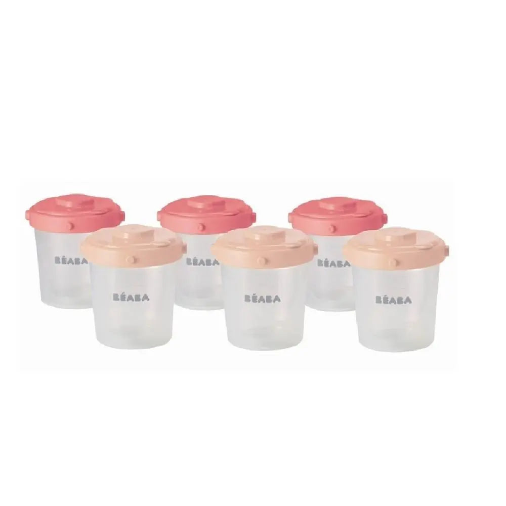 Beaba Set of 6 Clip Portions 2nd Stage 200ml – Pink/Rose