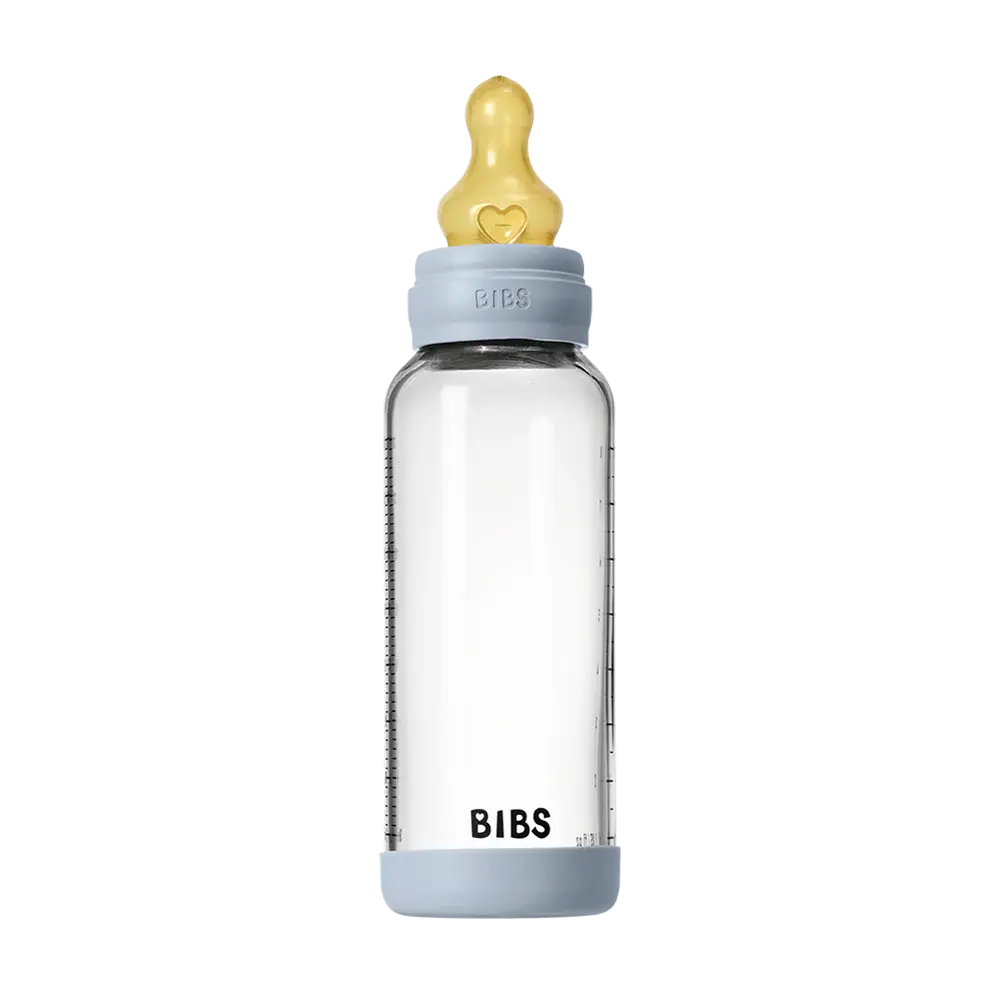 BIBS Glass Baby Bottle Complete Set 240ml Latex  