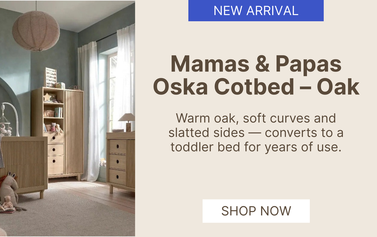 New arrival: Mamas & Papas Oska 5 piece nursery set with cot bed and dresser changer