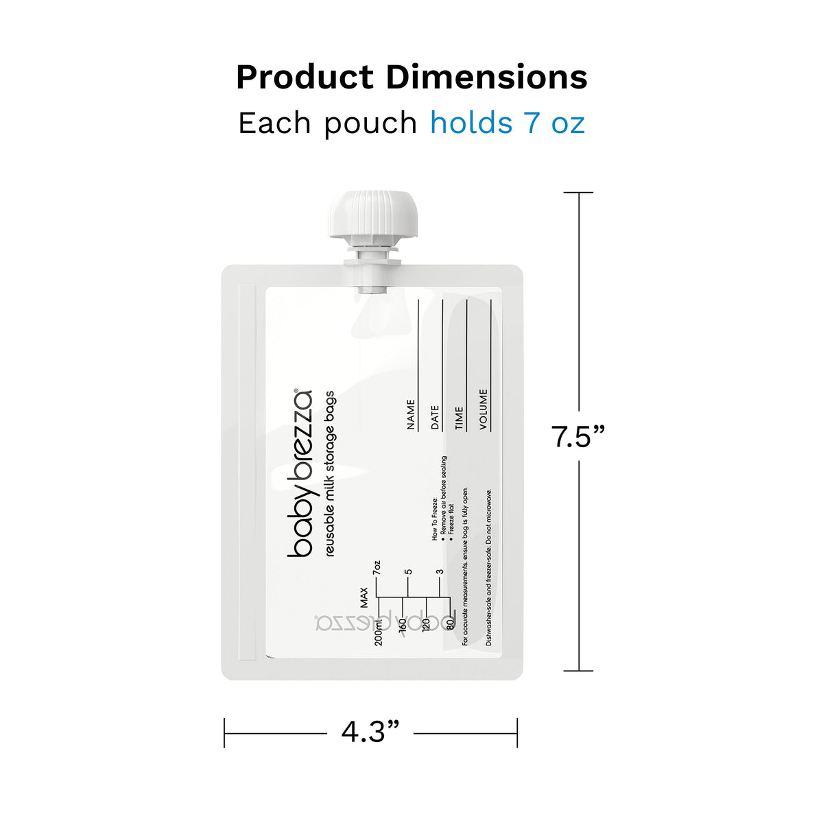 Baby Brezza breast milk bag dimensions