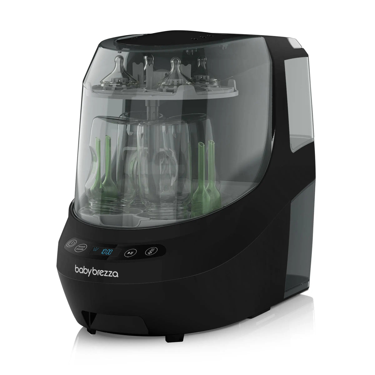 Baby Brezza Bottle Washer Pro in Black, three-quarter view