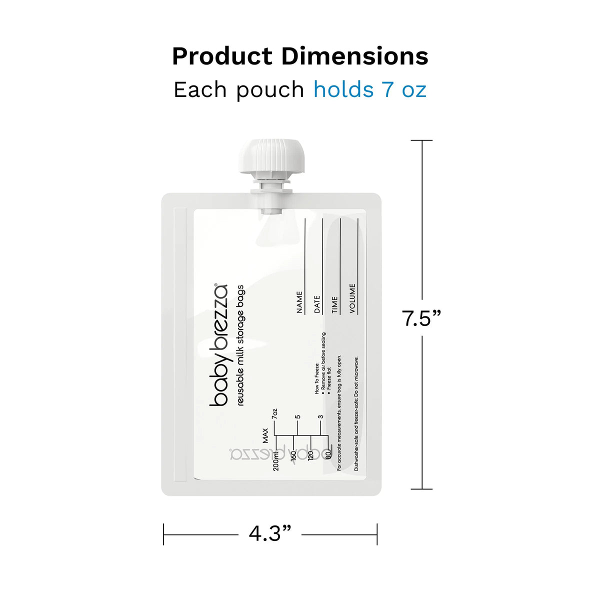 Baby Brezza breast milk bag dimensions