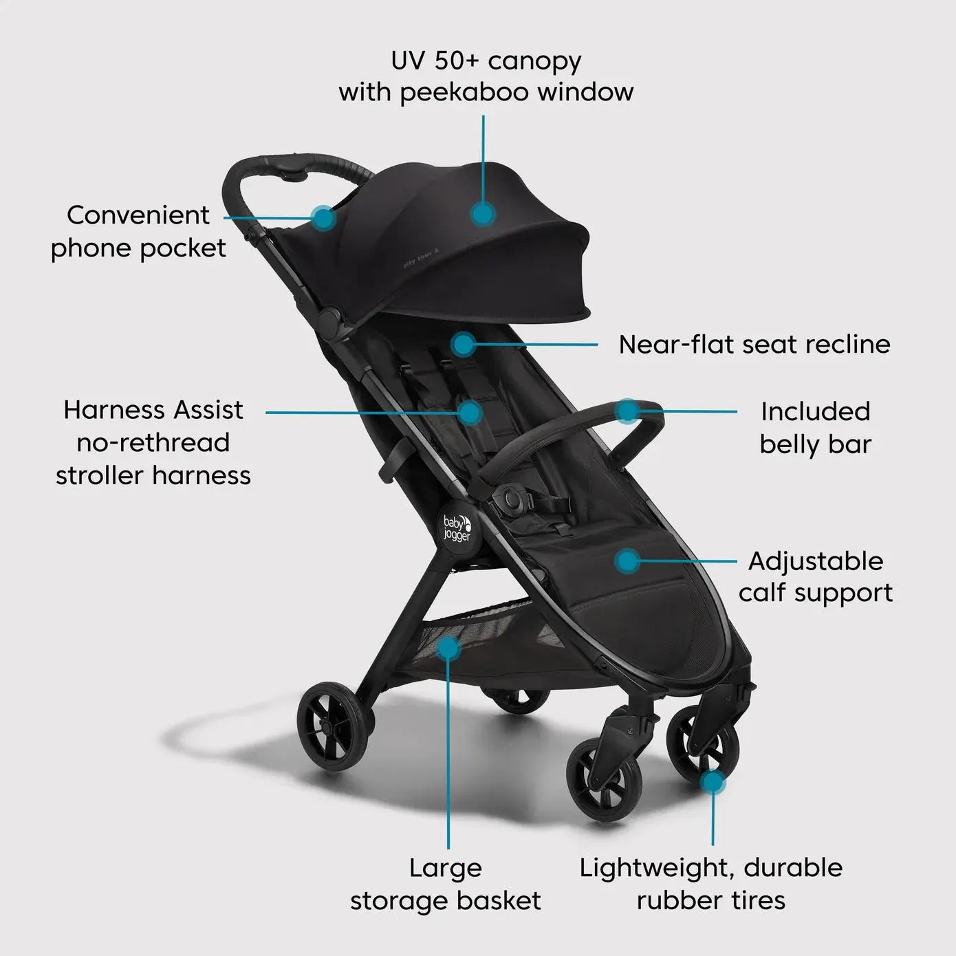 Baby Jogger- Baby Jogger City Tour Stroller Premium Eco Black