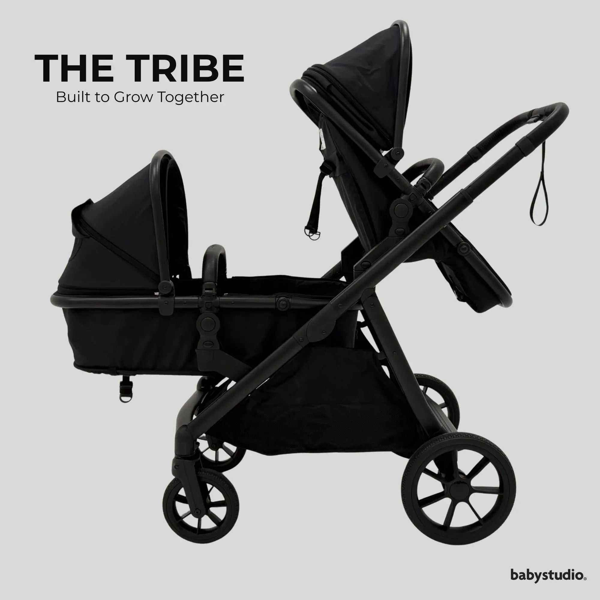 The Tribe Convertible Pram – Frame, Carrycot & Toddler Seat