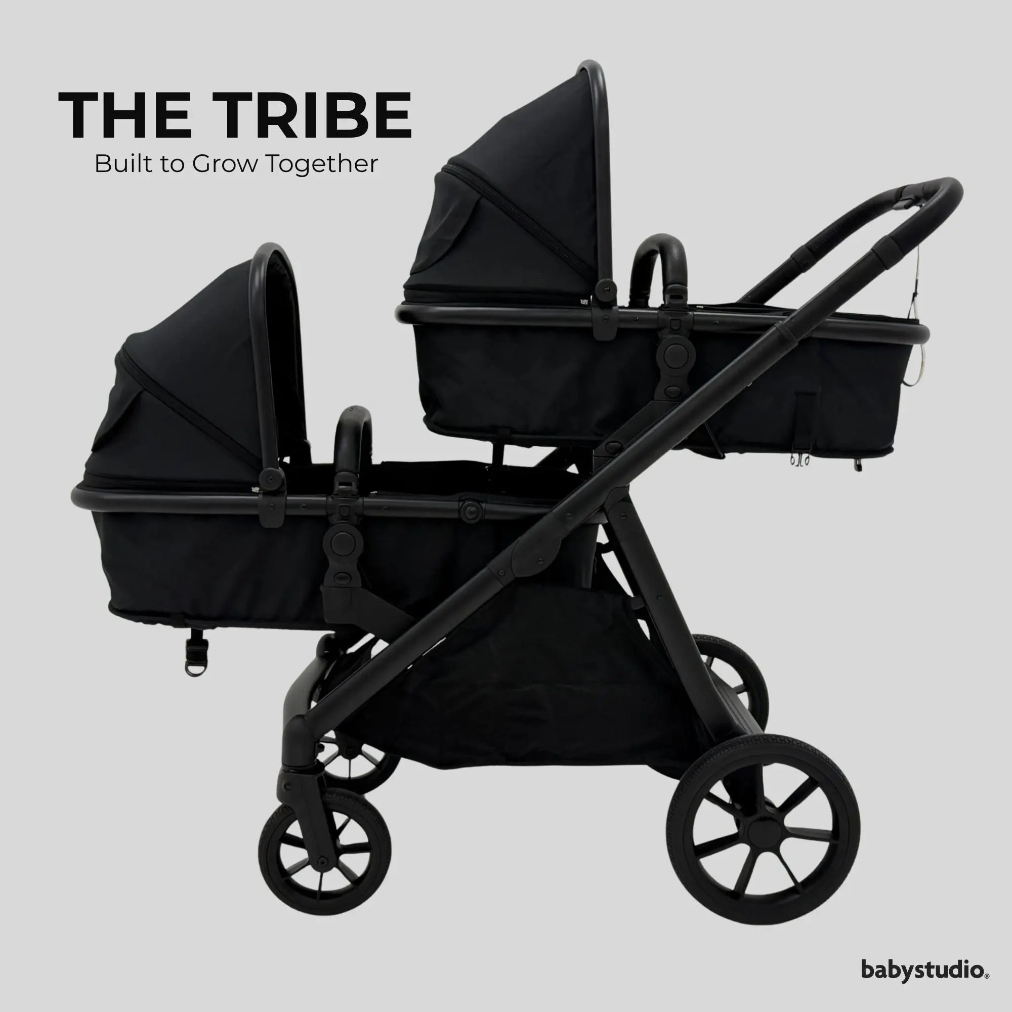 The Tribe Convertible Pram – Frame, Carrycot & Toddler Seat