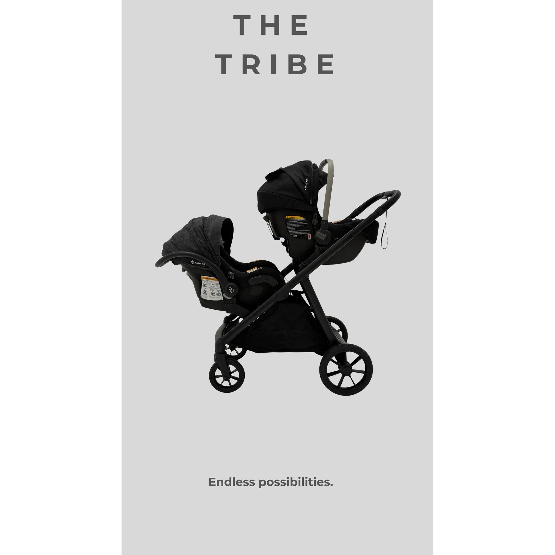 The Tribe Convertible Pram – Frame, Carrycot & Toddler Seat