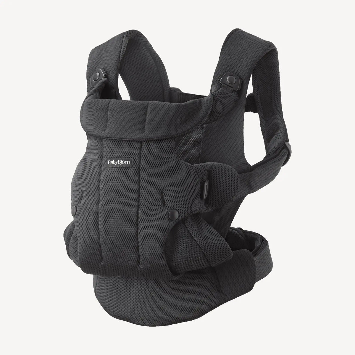 BabyBjorn Baby Carrier Hold in Black Airy Mesh – front view