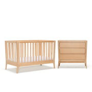 Babyrest Amara Cot and Chest nursery package in Beech