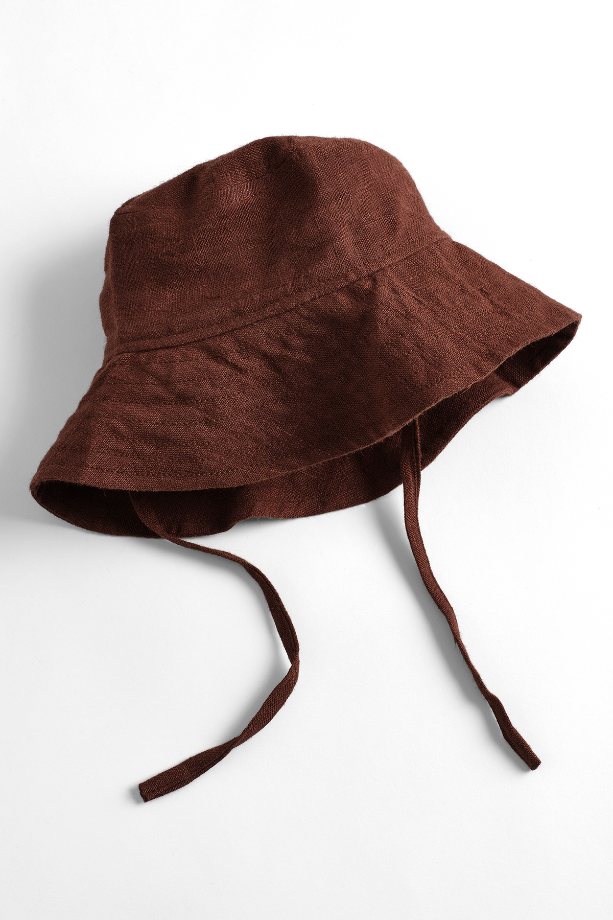 Mumma Etcetera Baby & Toddler Hat in Coco, rich chocolate brown handwoven linen sun hat