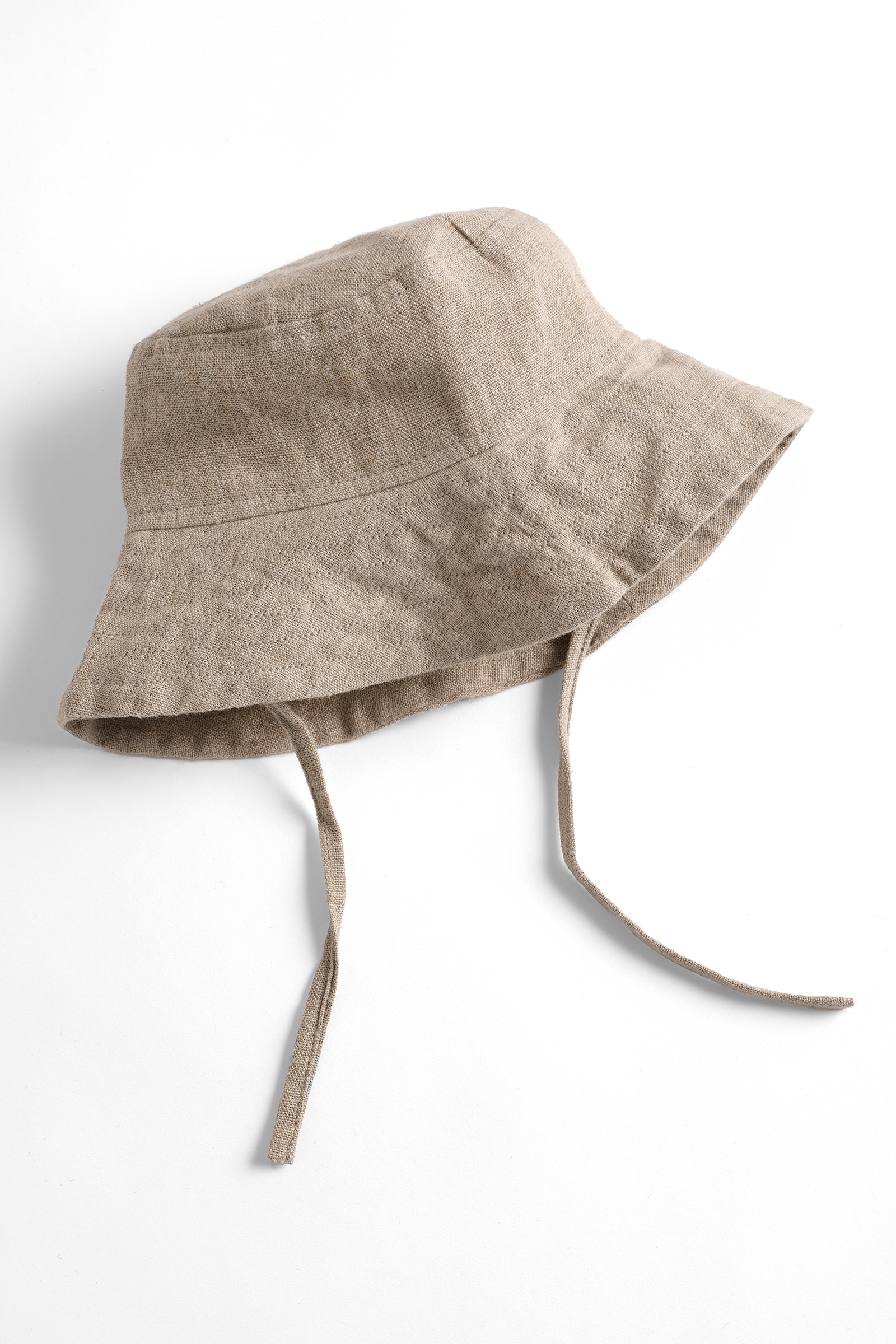 Mumma Etcetera Baby & Toddler Hat in Fleetwood, undyed natural flax handwoven linen sun hat