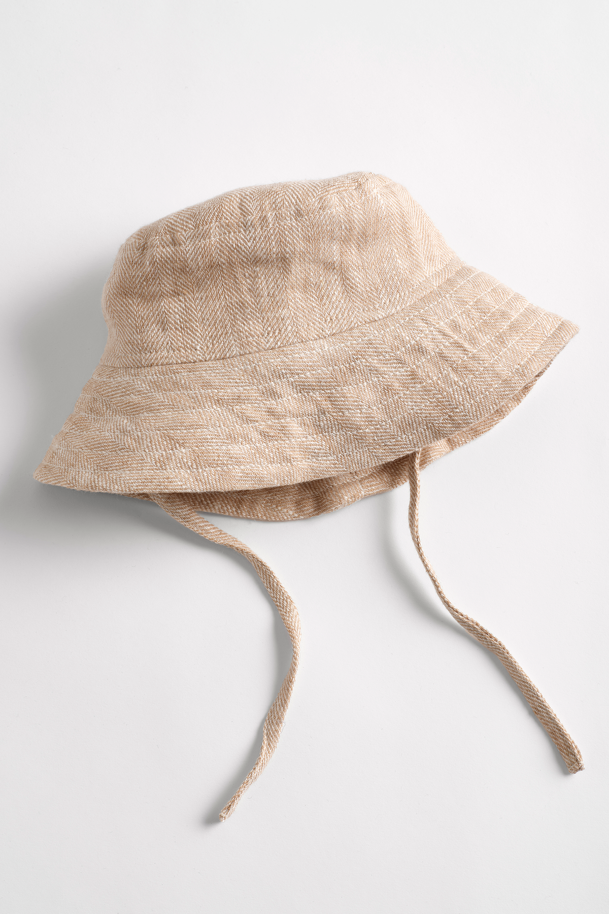 Mumma Etcetera Baby & Toddler Hat in Meadow, oatmeal herringbone handwoven linen sun hat