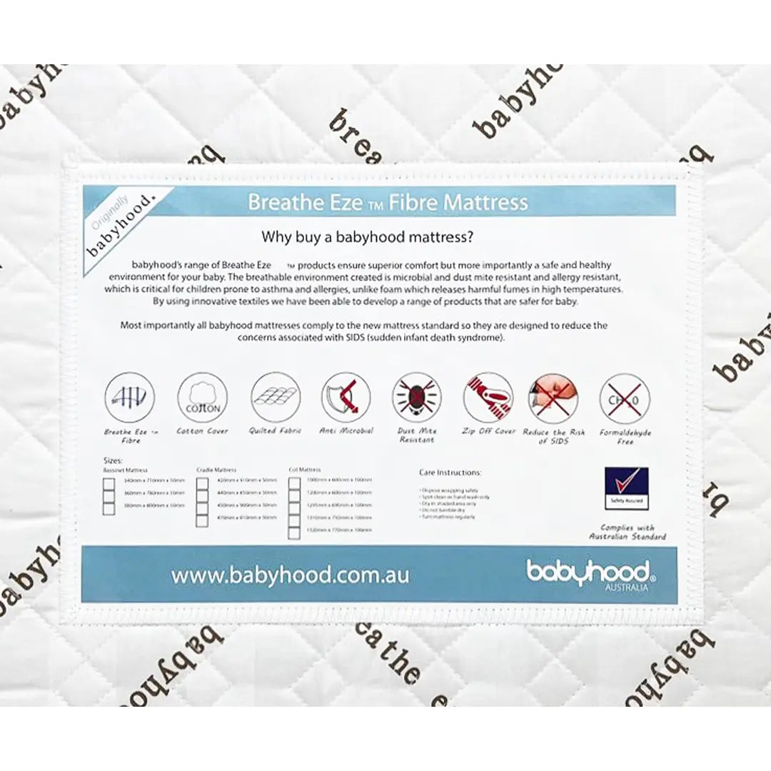 Breathe Eze Cot Mattress 1200 x 600 x 100mm