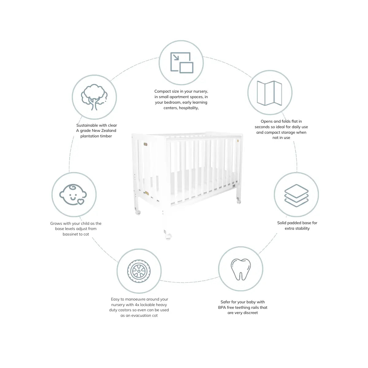 Fold N Go Timber Cot