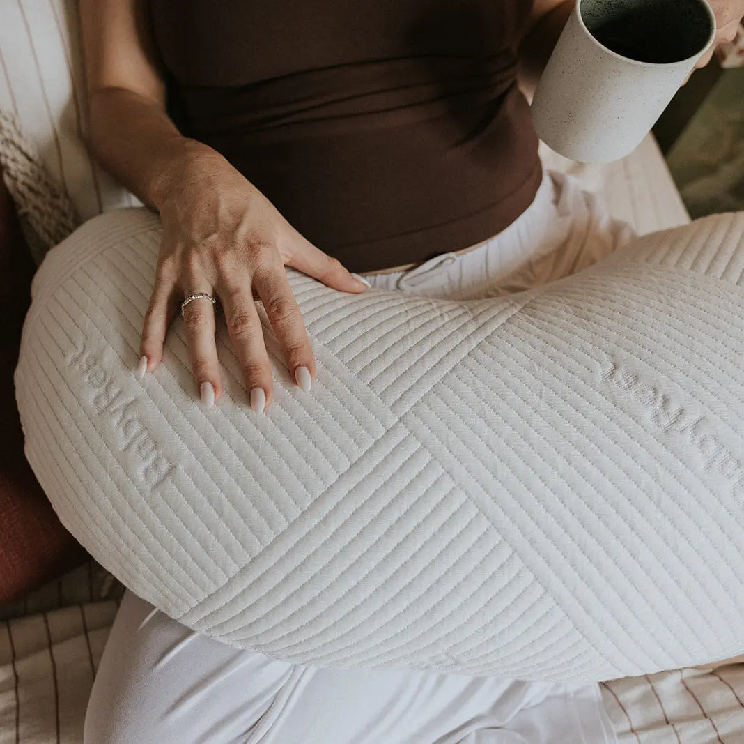 Close-up of the Babyrest Haven Maternity Pillow surface texture and stitching
