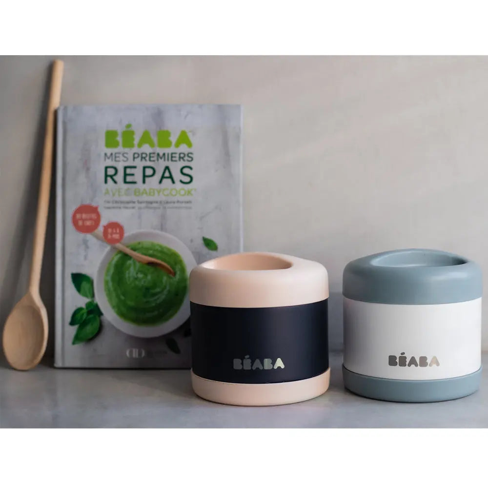 Beaba Stainless Steel Isothermal Portion 500ml - Light Pink / Night Blue