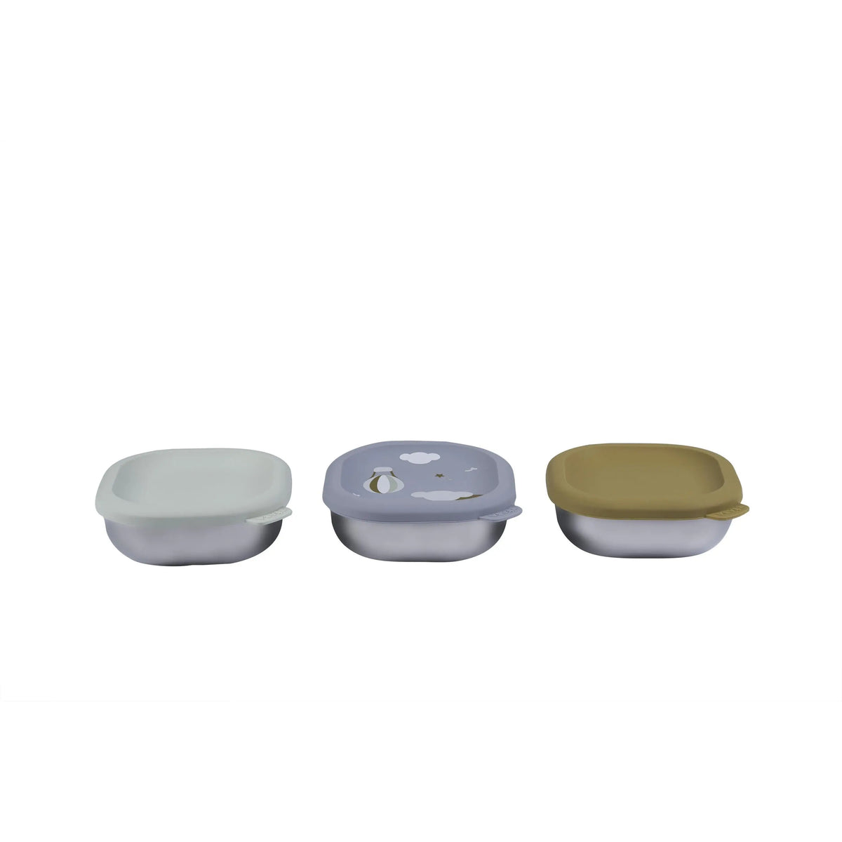 Beaba stainless steel meal boxes with silicone lids