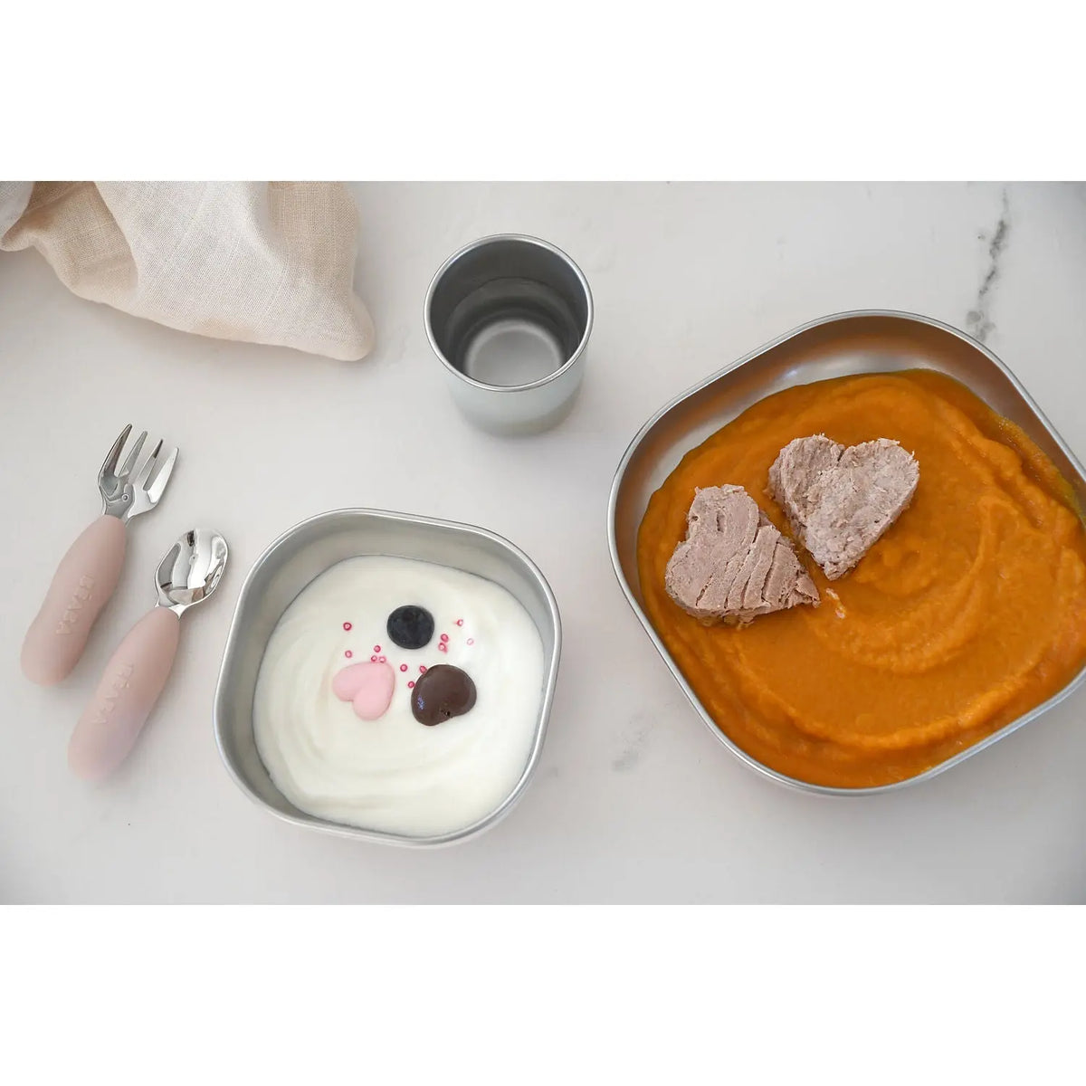 Beaba Stainless Steel Meal Set - Clay