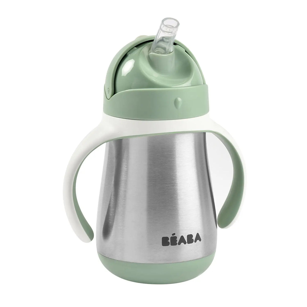 Beaba Stainless Steel Straw Cup 250ml - Sage Green