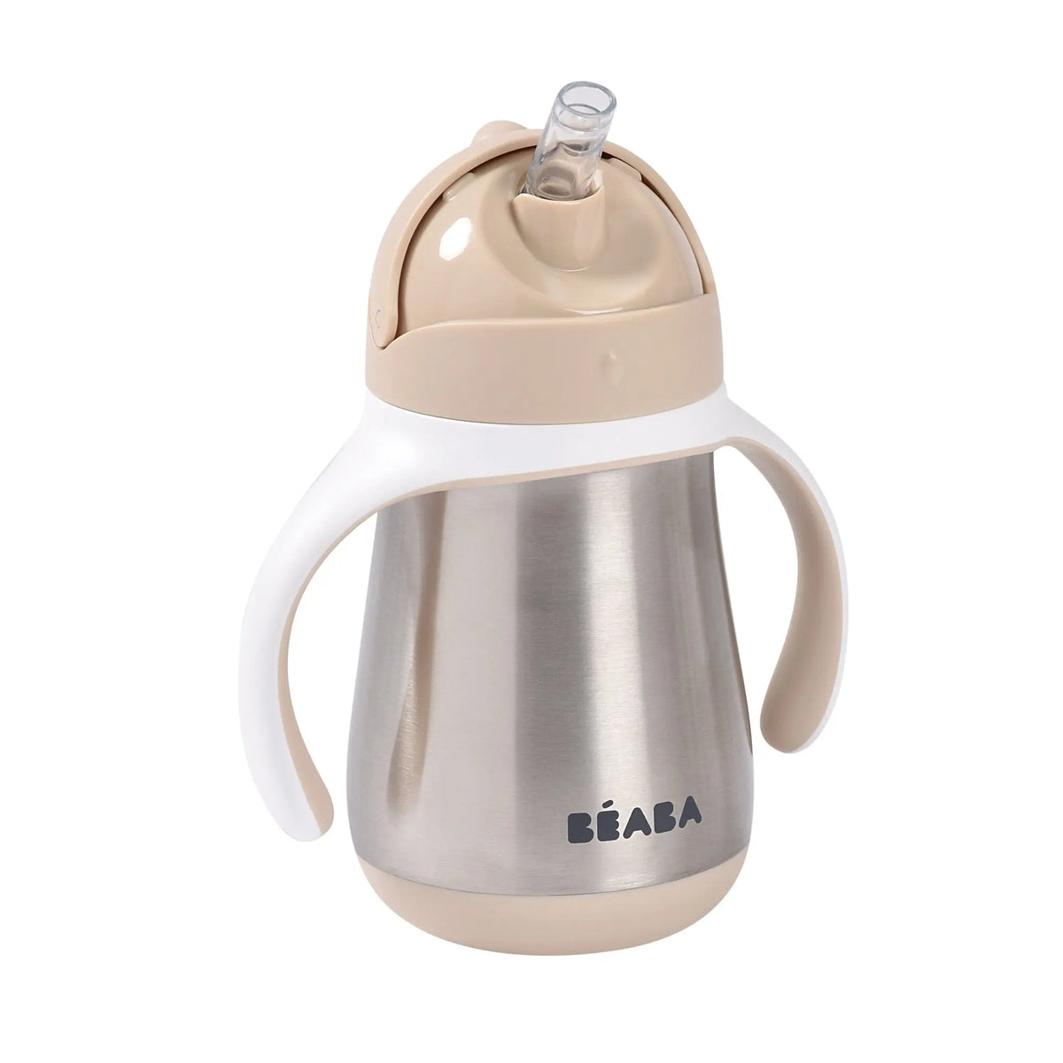 Beaba Stainless Steel Straw Cup 250ml in Clay