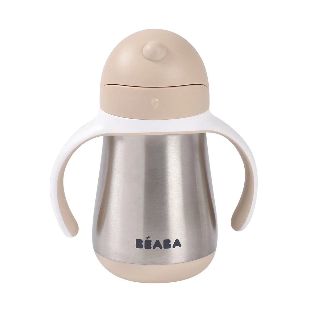Beaba stainless steel straw cup Clay with handles