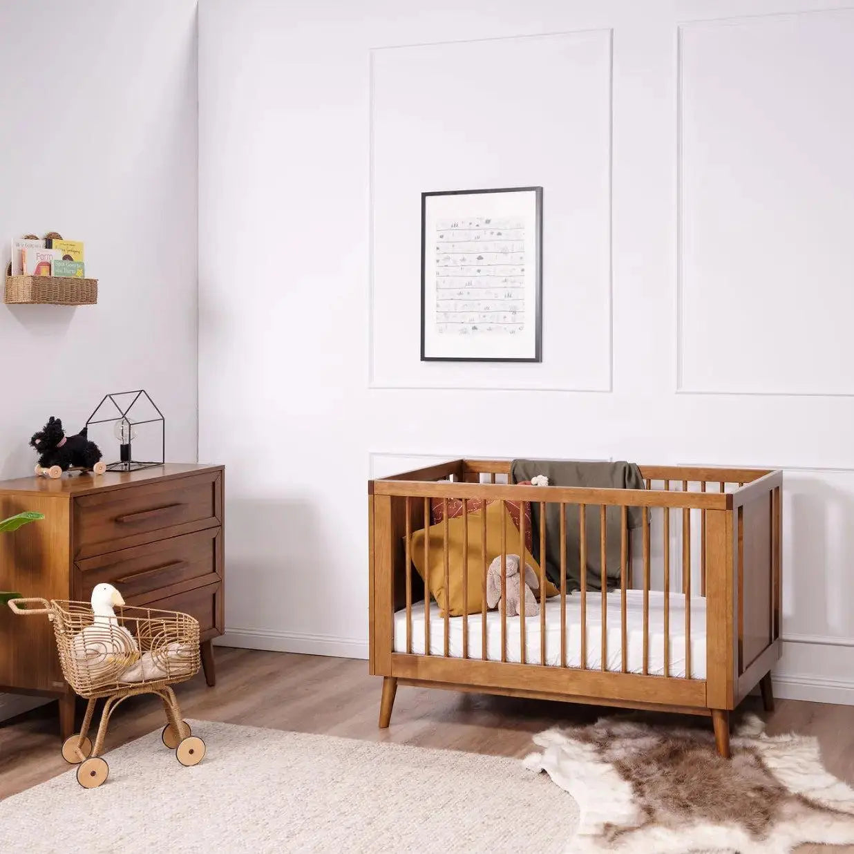 Beckett Cot & Chest Nursery Package - Teak