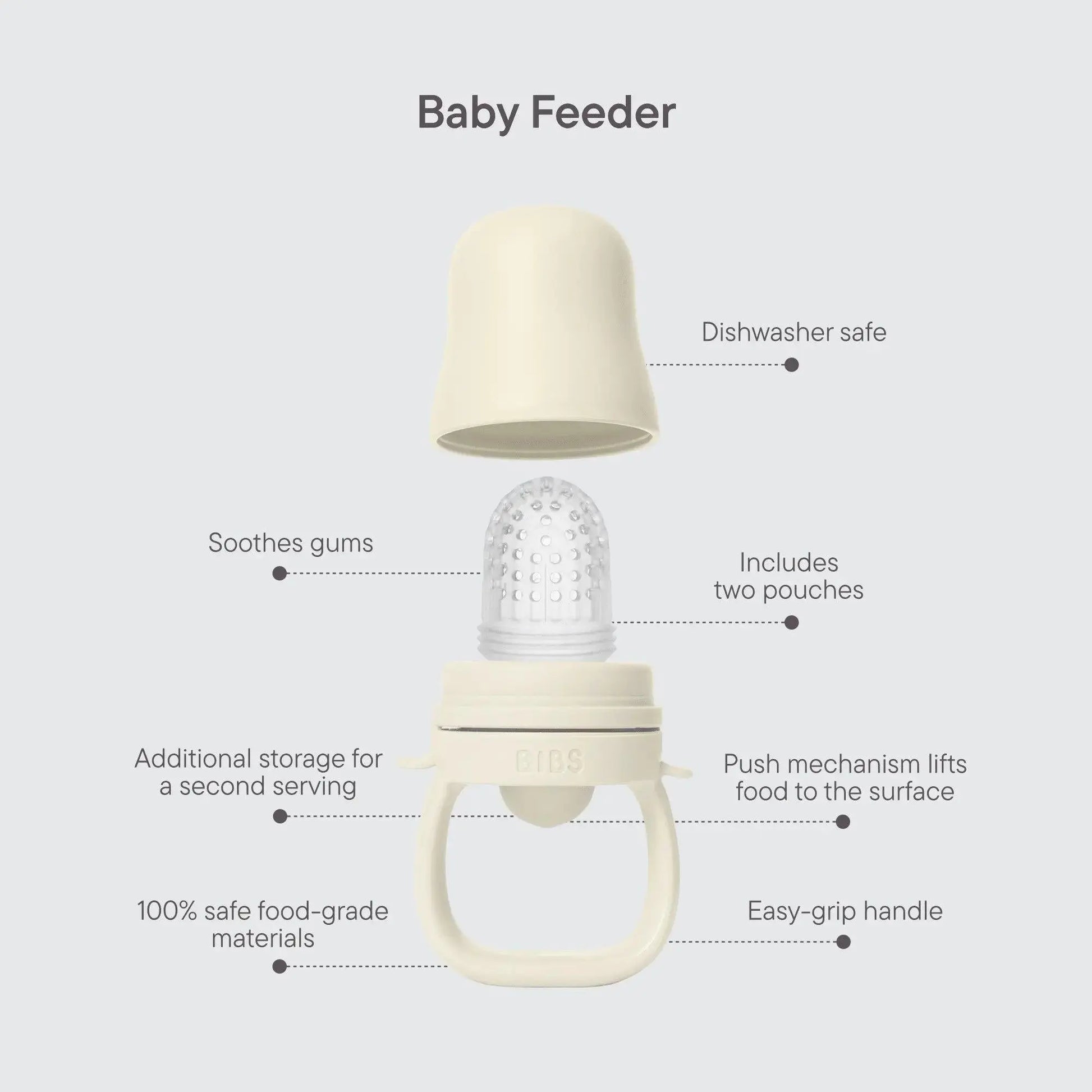 Bibs Baby Feeder - Fossil Grey