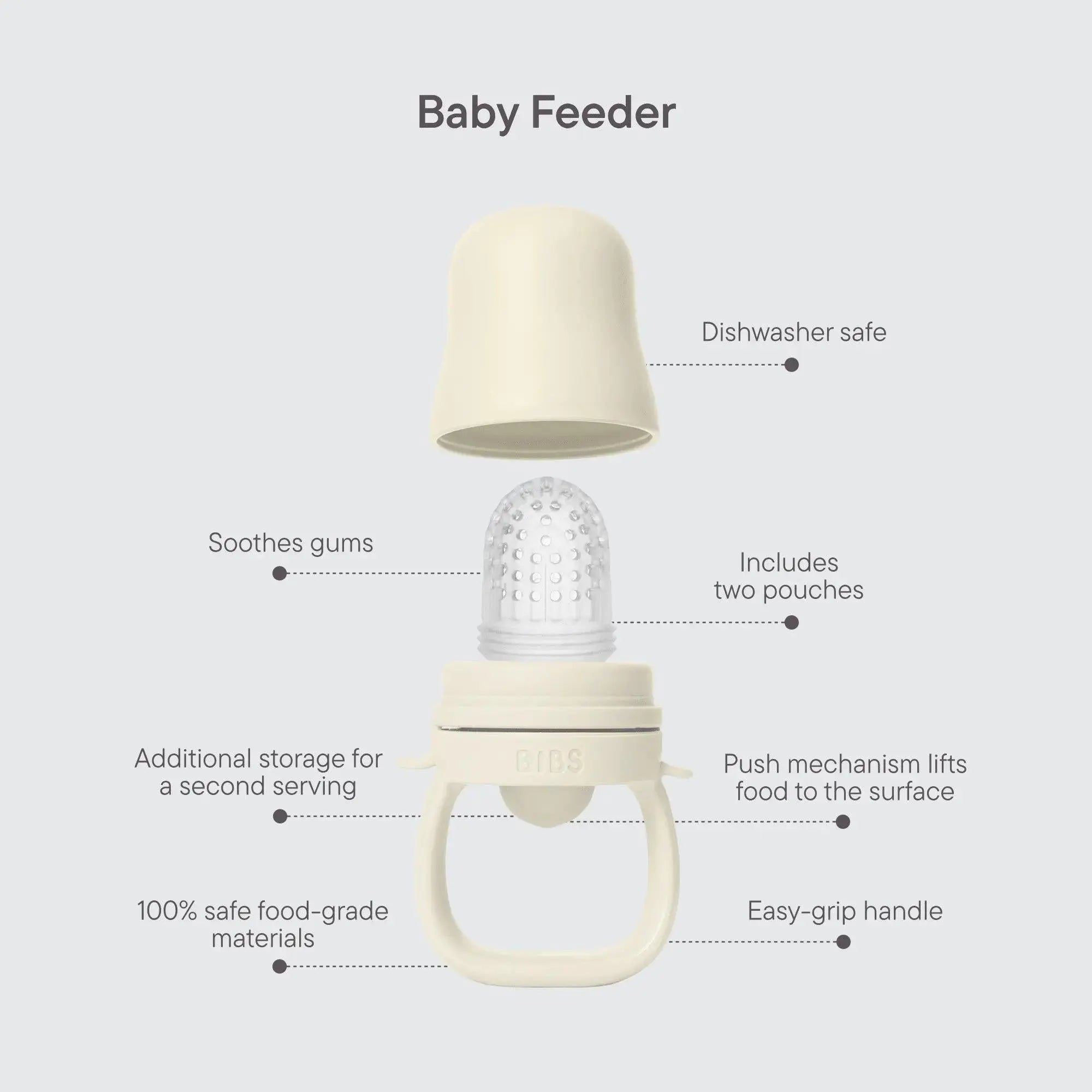 Bibs Baby Feeder - Fossil Grey