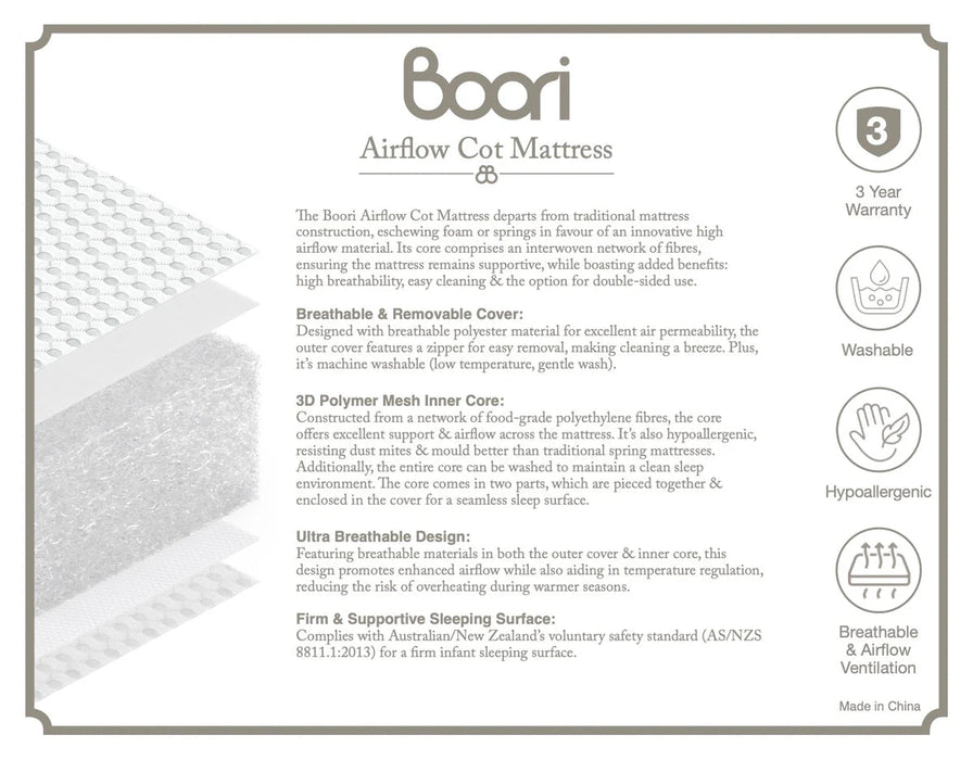 Boori Cot Bed Airflow Mattress