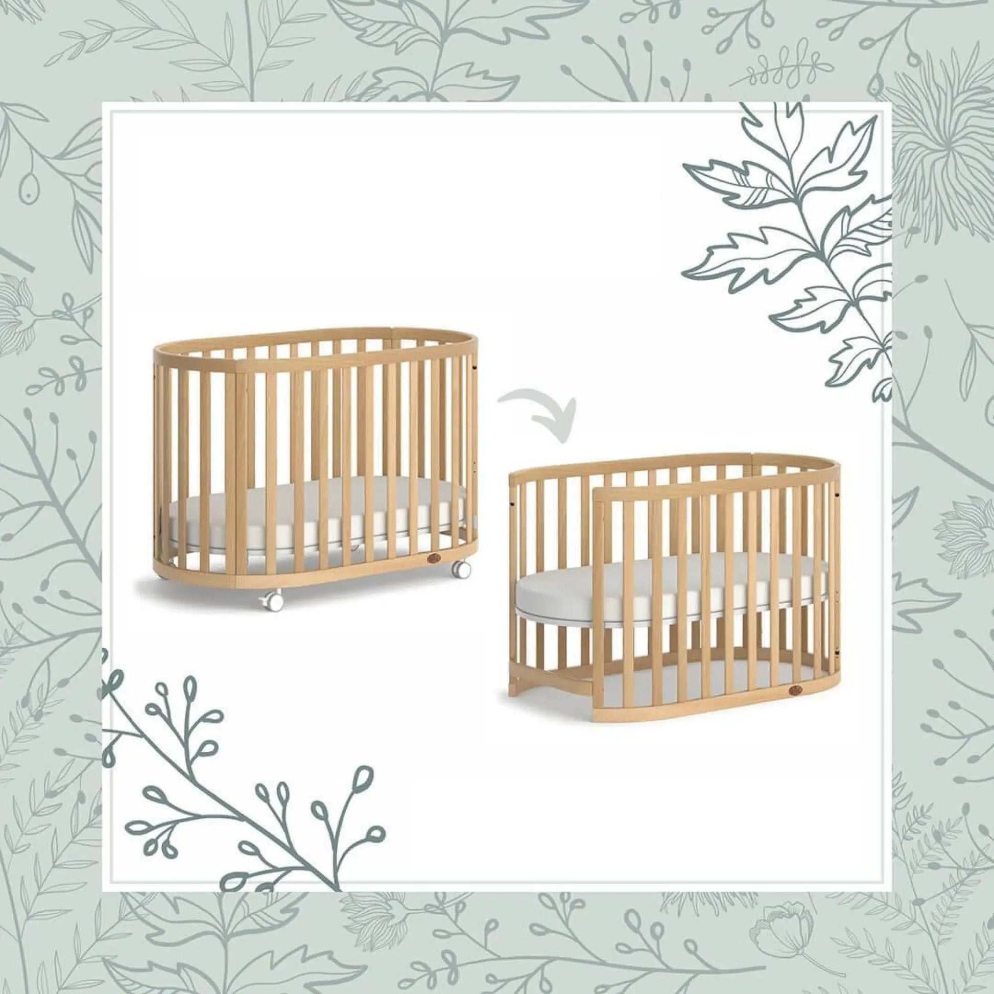 Boori Eden Oval Cot With Mattress