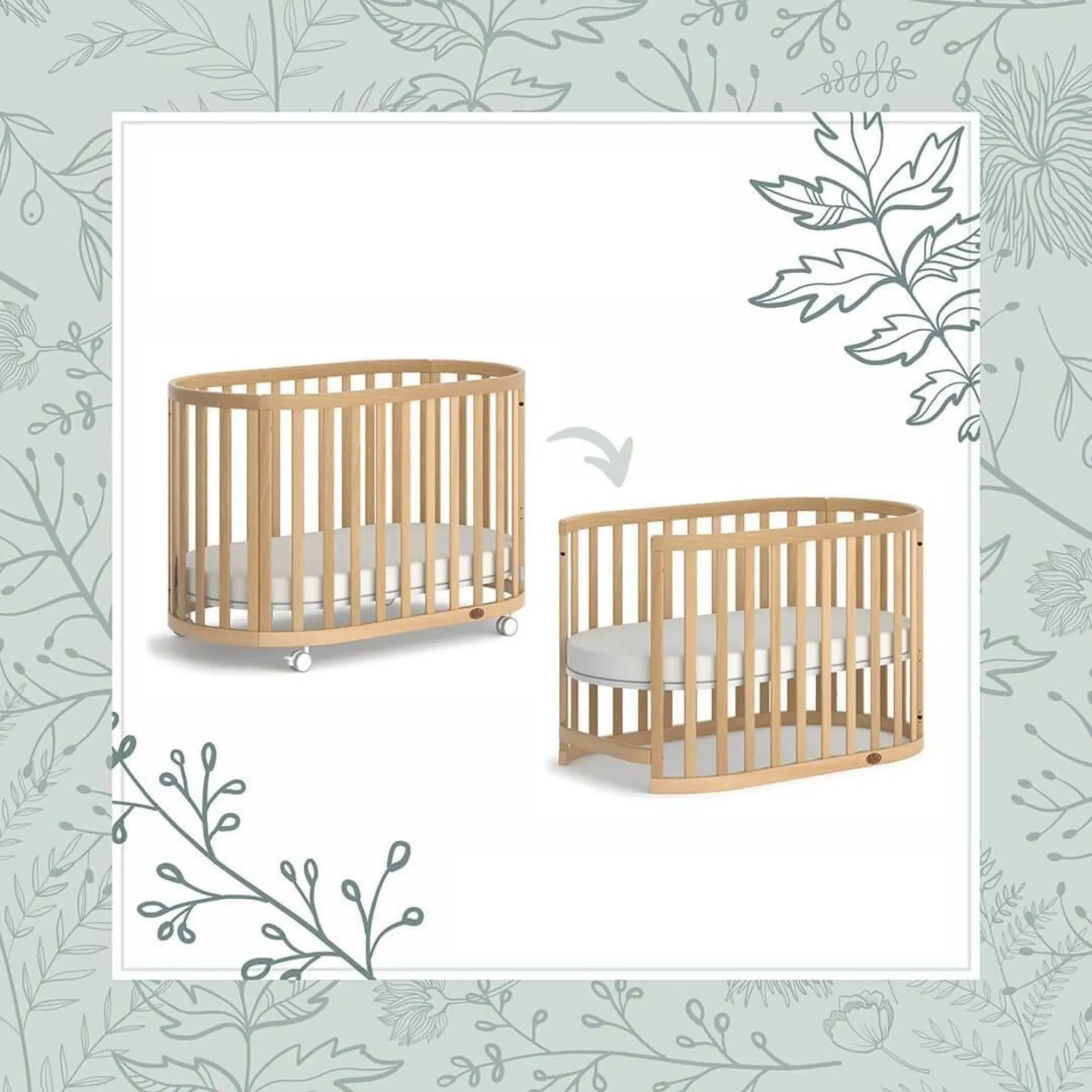 Boori Eden Oval Cot With Mattress