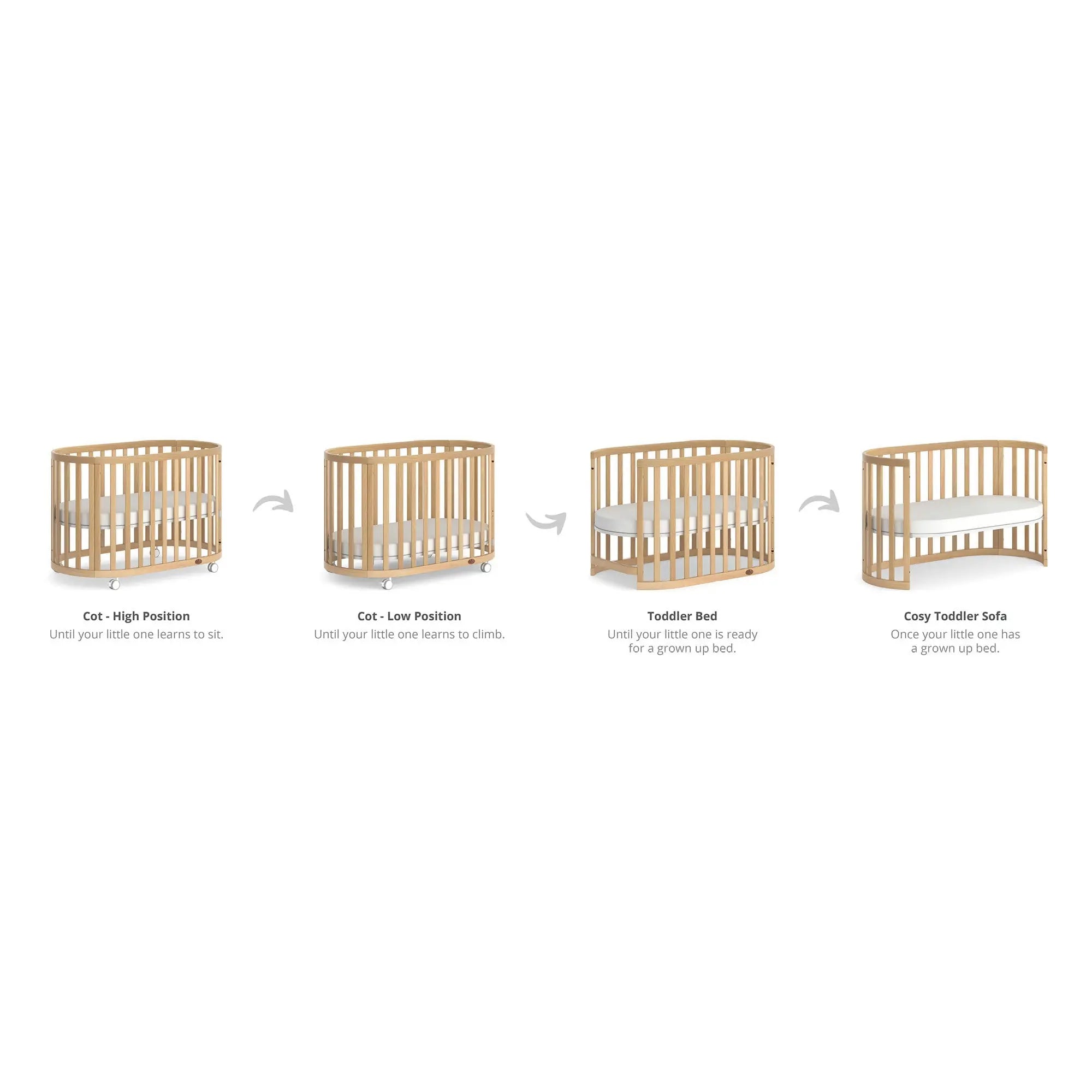 Boori Eden Oval Cot With Mattress