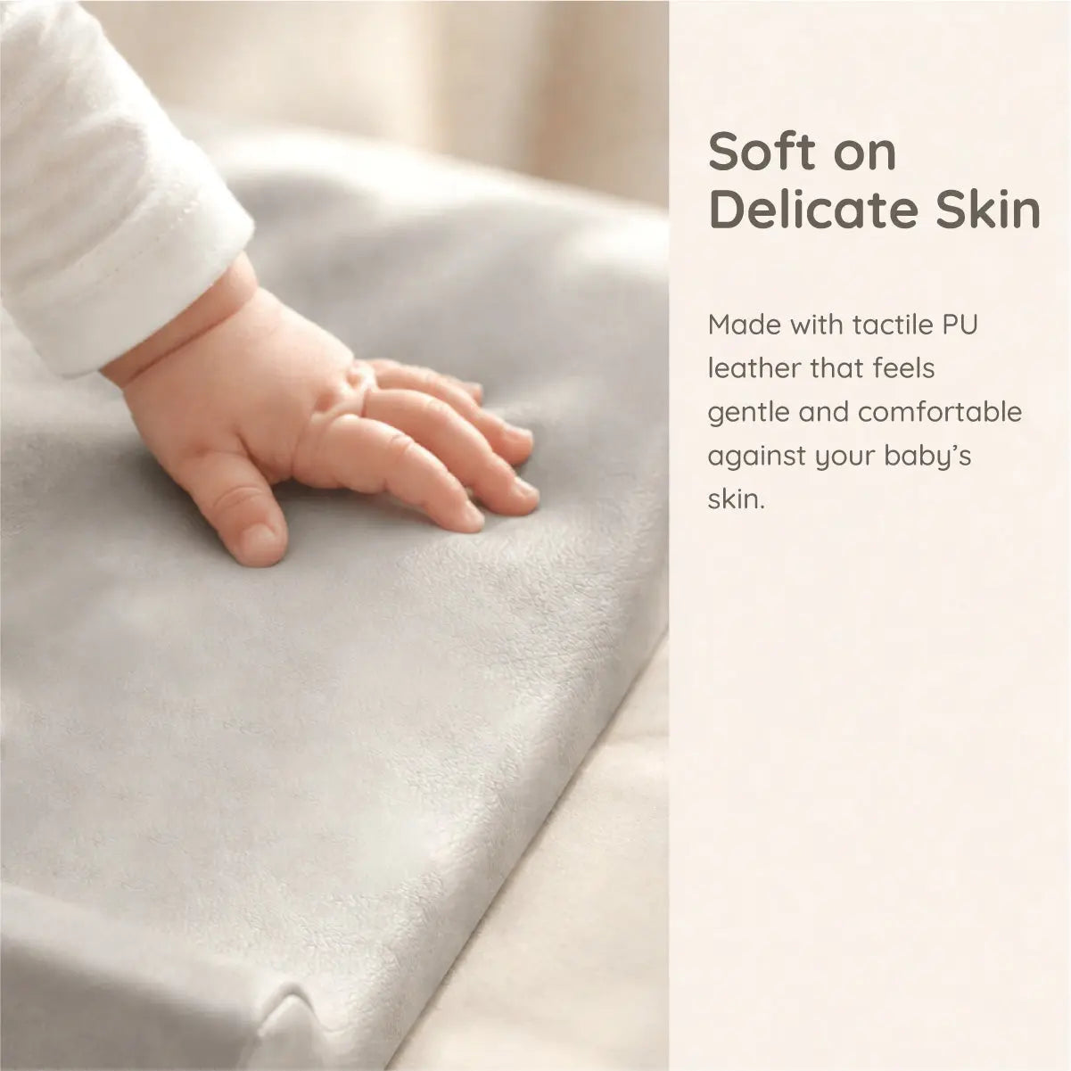 Boori Soft Lux Change Pad 42.5cm — side profile showing foam cushion depth