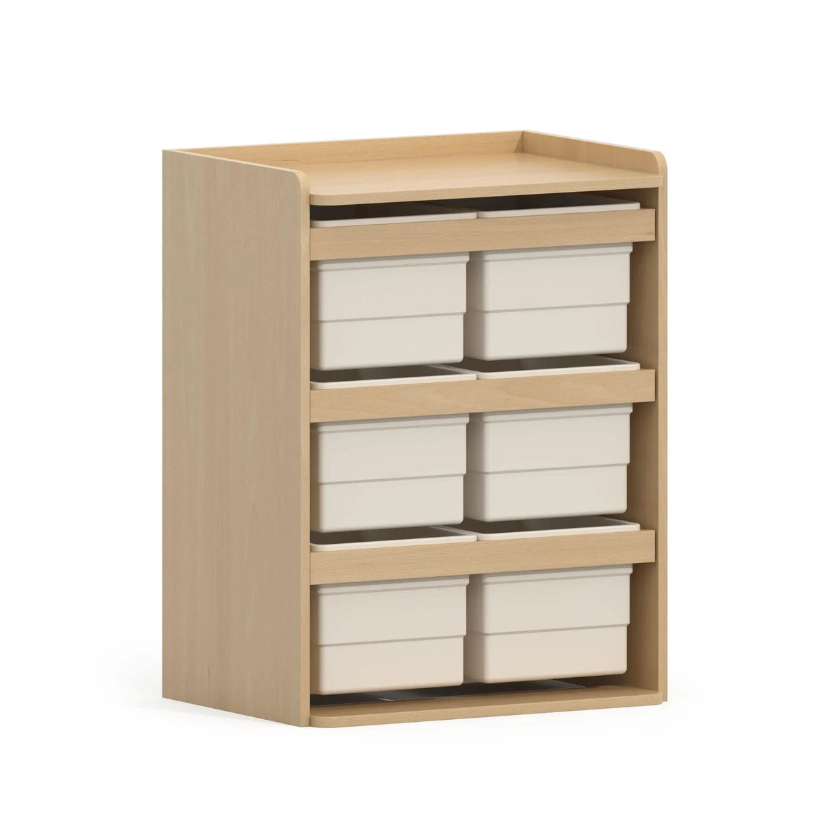 Boori Tall Tidy Cabinet in Beech with six storage tubs