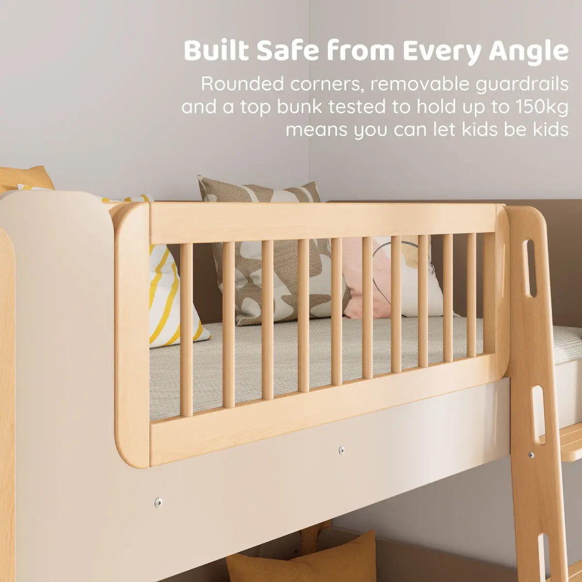 Boori Yarra King Single Bunk Bed upper bunk guardrail