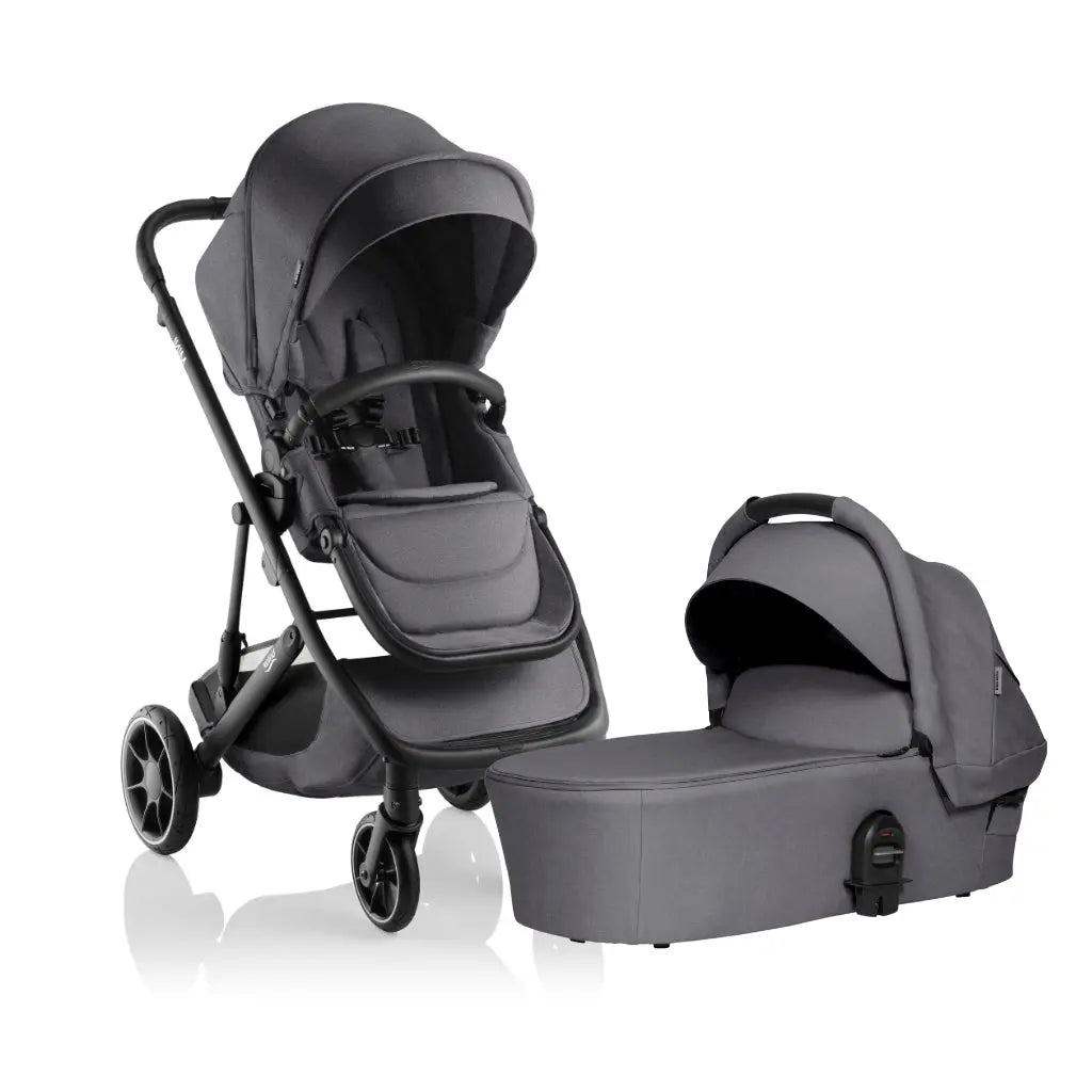britax stroller grey Britax Mini Stroller + Mini Bassinet - Mineral Grey